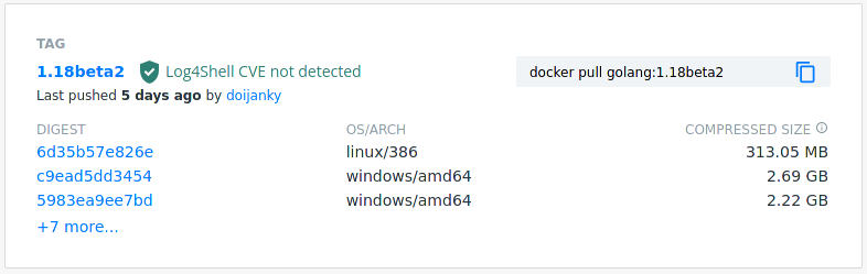 An 'official' Docker Hub image pushed by user 'doijanky'